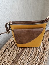 Mustard Yellow & Tan Faux
