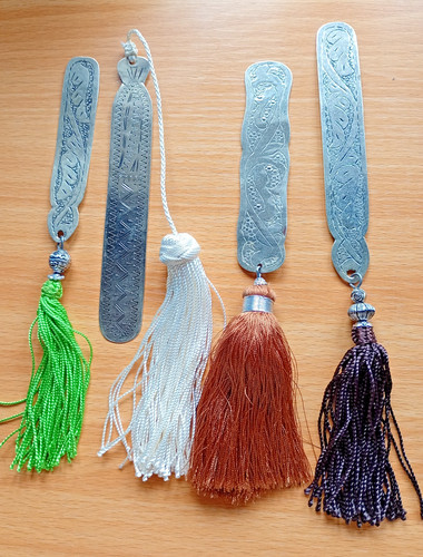 Hand engraved bookmark wih - hand,