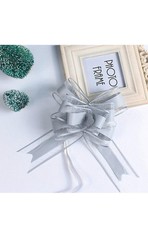 28pcs Large Organza Christmas Pull Bows for Gift Wrapping, 50mm Silver Grey