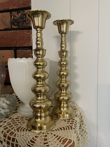Vintage brass candlesticks - vintage,