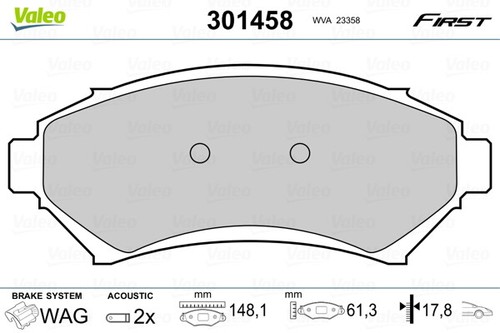 Valeo 301458 brake - valeo, set