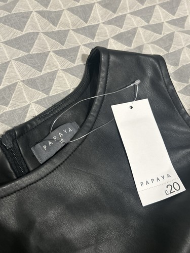Papaya black leather dress - black,