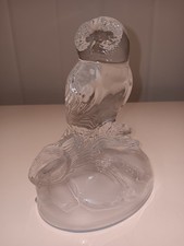 GLASS/CRYSTAL OWL FIGURINE BY LE ART D'CRYSTEL FRANCE
