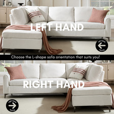 Corner Sofa Left Hand or Right Hand Facing L-Shaped Terminal Sofa Metal Legs