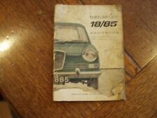 Wolseley 18/85 Owners Handbook