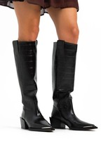 Topshop Womens Black Leather