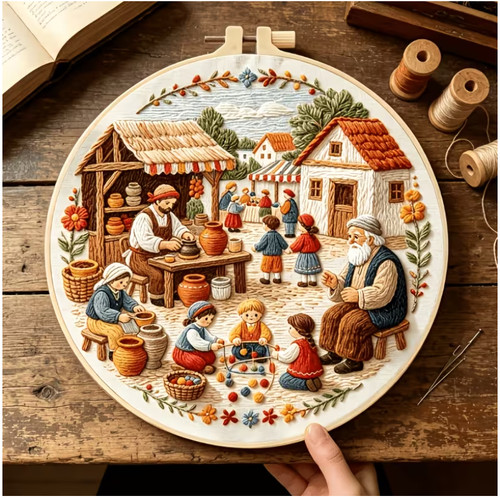 Embroidery hoop kit 20cm - hoop, 20cm/7.87"
