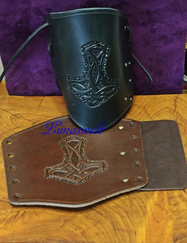 Medieval embossed leather arm - ,