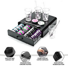 64 Tassimo T-Disc Pod Coffee Capsule Holder Dispenser Drawer Storage Rack
