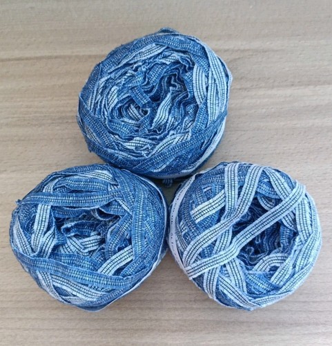 Linton ribbon yarn blue - blue, grey