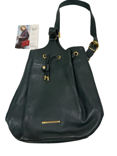 Texier crossbody leather green - leather,
