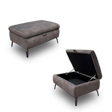 Furniture Village 'Jude' Storage Footstool Mocha Dexter 04 43504 Fabric RRP £500