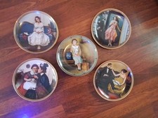Norman Rockwell Collector Plates X5 With Certificates