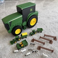 John Deere Toy Tractor Shaped Container With Toys Inside (a2)