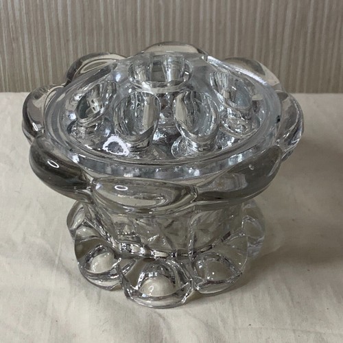 Vintage pressed glass vase - glass,