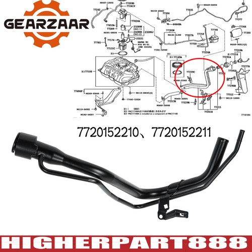 Fuel tank filler neck pipe - tank,