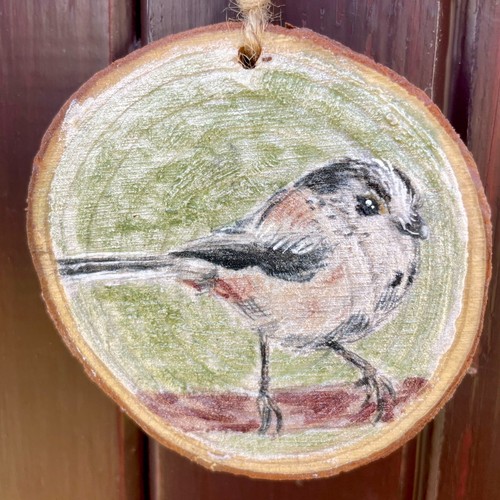 Hand painted long tailed tit