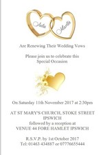 Wedding Blessing/Renewal of Vows Invitations - 10 Invitations 