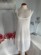 White Full Length Slip Underskirt Petticoat Pit to Pit 18in Length 36in