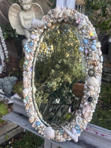 Vtg seashell large encrusted - vtg,
