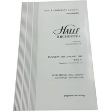 Halle Concerts Society Programme 1969 Royal Festival Hall Performance