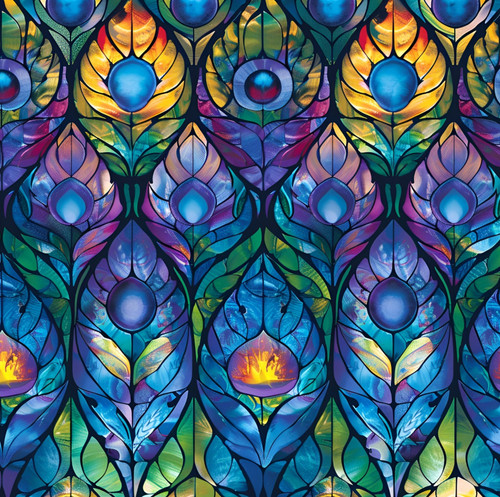 Stained glass peacock - glass,