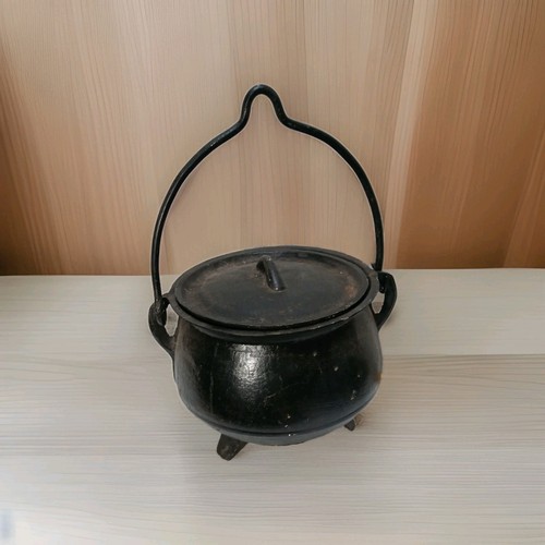 Antique kitchen witch cauldron - witch,