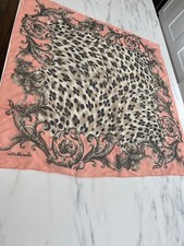 Vintage Jane Shilton ladies scarf in brown, cream, peach animal print NWOT