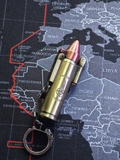 Bullet Lighter Flint Grinding Wheel Keychain Metal Vintage Trench Style Lighter