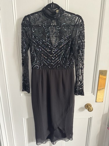 Frock frills black sequin - black,