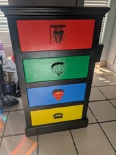 Superhero chest of drawers Hulk Superman Spiderman Batman Marvel DC upcycled