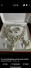 Silver And Freshwater Pearl Set. Necklace, Ring, Bracelet, Earrings.  Jewellery
