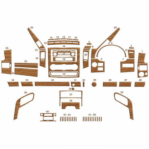 Light walnut dash trim kit - walnut,
