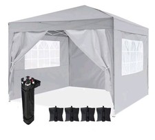 GardenCo Pop Up Gazebo 3m X 3m Light Grey.    Used Once For shade. 