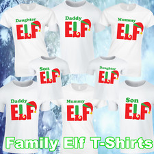Elf Family T shirts funny Joke Tops Pyjamas Matching Mum Dad Kids Christmas Top
