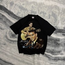 Vintage Alstyle Apparel Elvis Presley Rock Tribute 90s Black Size Medium T-Shirt