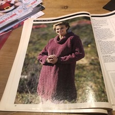 Vintage Knitting Pattern Ladies Chunky Chenille Tunic Sweater Machine Knitting