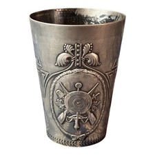 Vintage german pewter beaker - pewter,