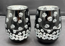 2 Stemless Black Silver Lining