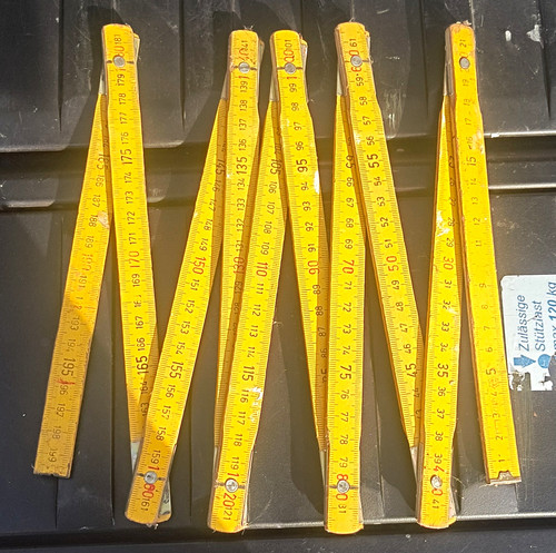 Yellow wooden folding meter - wooden,