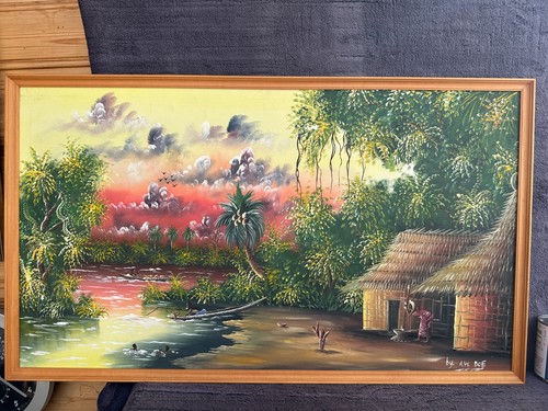 Huge framed impasto - (vgc+),