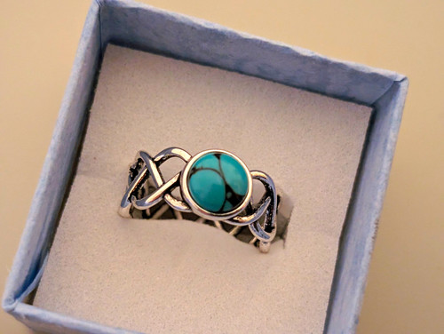 Celtic knot turquoise ring - celtic,