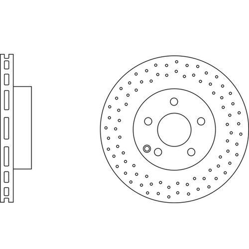 Brake discs vented grooved - 2x,