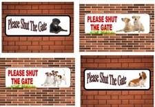 Metal Close the Gate Dog Sign