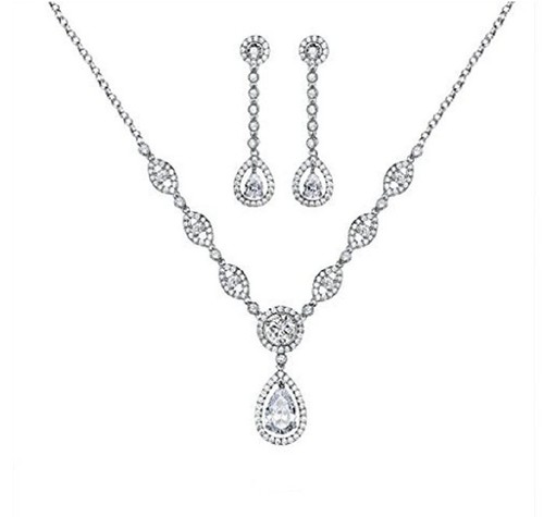 White gold finish pear - finish, cut