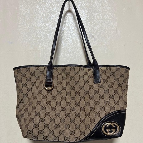 Gucci new britt canvas tote - gg,
