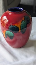 Poole Pottery Vase Red Hand