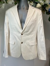 TED BAKER Suit Jacket Blazer Mens TB 3 Size M White Ivory Single Breasted NEW