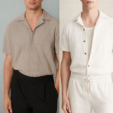 Reiss Mens Cuban Shirt Mocha