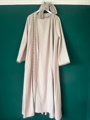 3pcs modest open - abaya, set